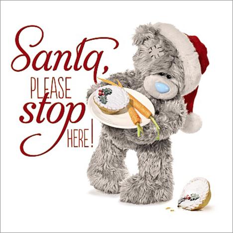 3D Holographic Santa Stop Here Me to You Christmas Card £2.99